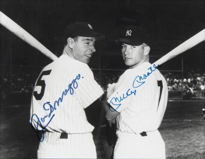 Lot #1974 Mickey Mantle and Joe DiMaggio Signed
