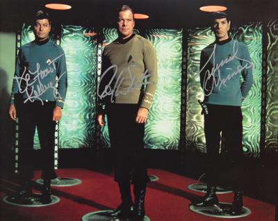 Lot #1765 Star Trek: Shatner, Nimoy, and Kelley Signed Photograph