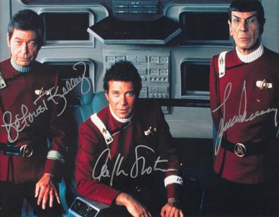Lot #1766 Star Trek: Shatner, Nimoy, and Kelley Signed Photograph