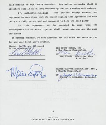 Lot #1945 Joe DiMaggio Document Signed
