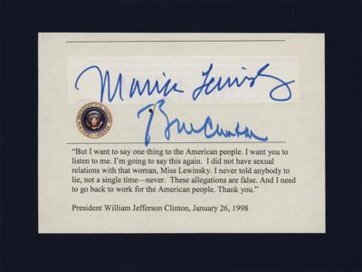 Lot #1031 Bill Clinton and Monica Lewinsky Signatures
