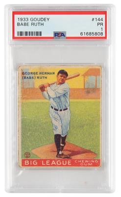 Lot #1783 1933 Goudey #144 Babe Ruth PSA PR 1