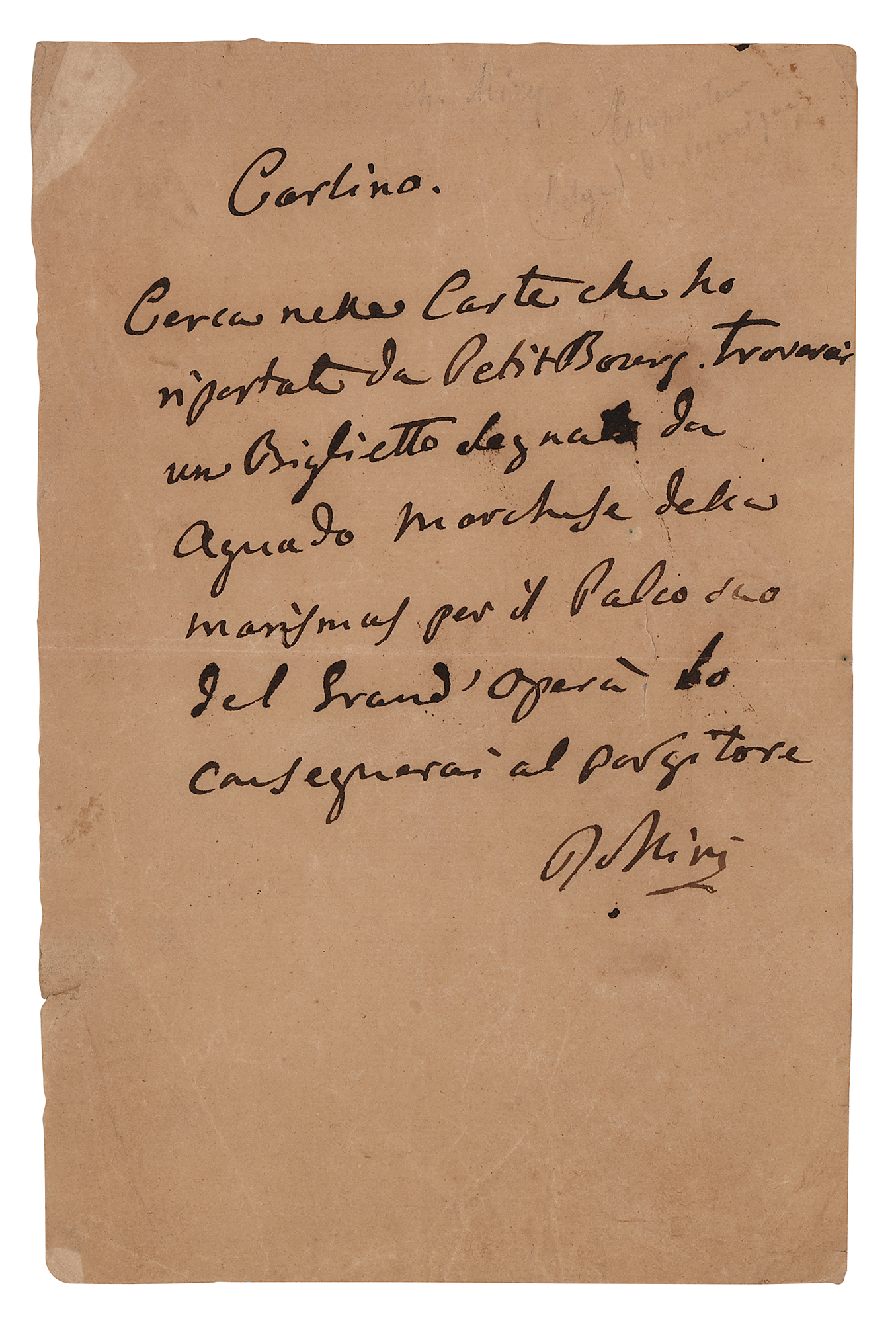 Lot #1584 Gioachino Rossini Autograph Letter Signed