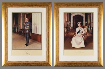Lot #1116 Queen Elizabeth II and Prince Philip Signed Oversized Photographs