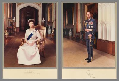 Lot #1116 Queen Elizabeth II and Prince Philip Signed Oversized Photographs - Image 2