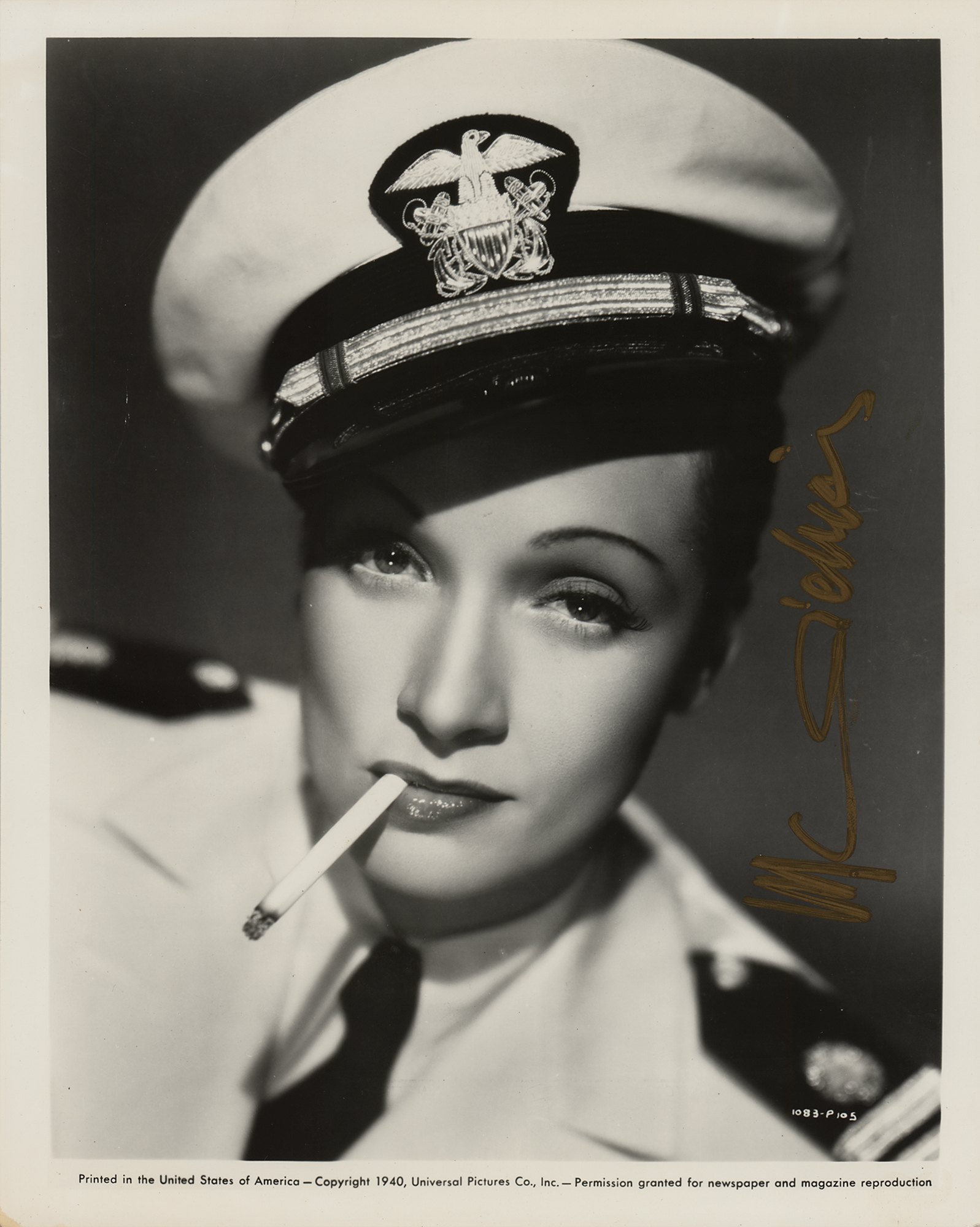 Lot #1704 Marlene Dietrich Signed Photograph