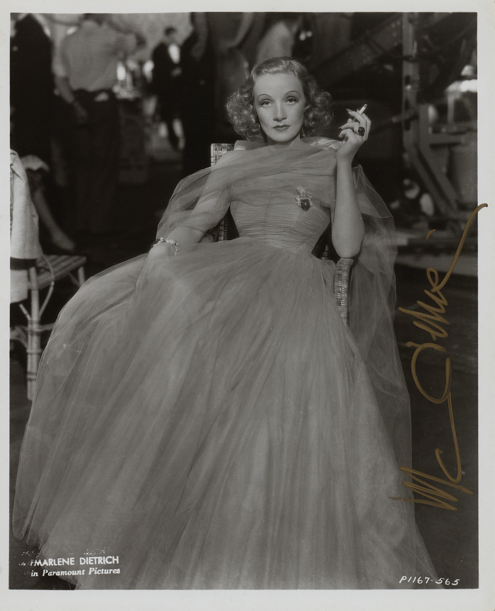 Lot #1705 Marlene Dietrich Signed Photograph