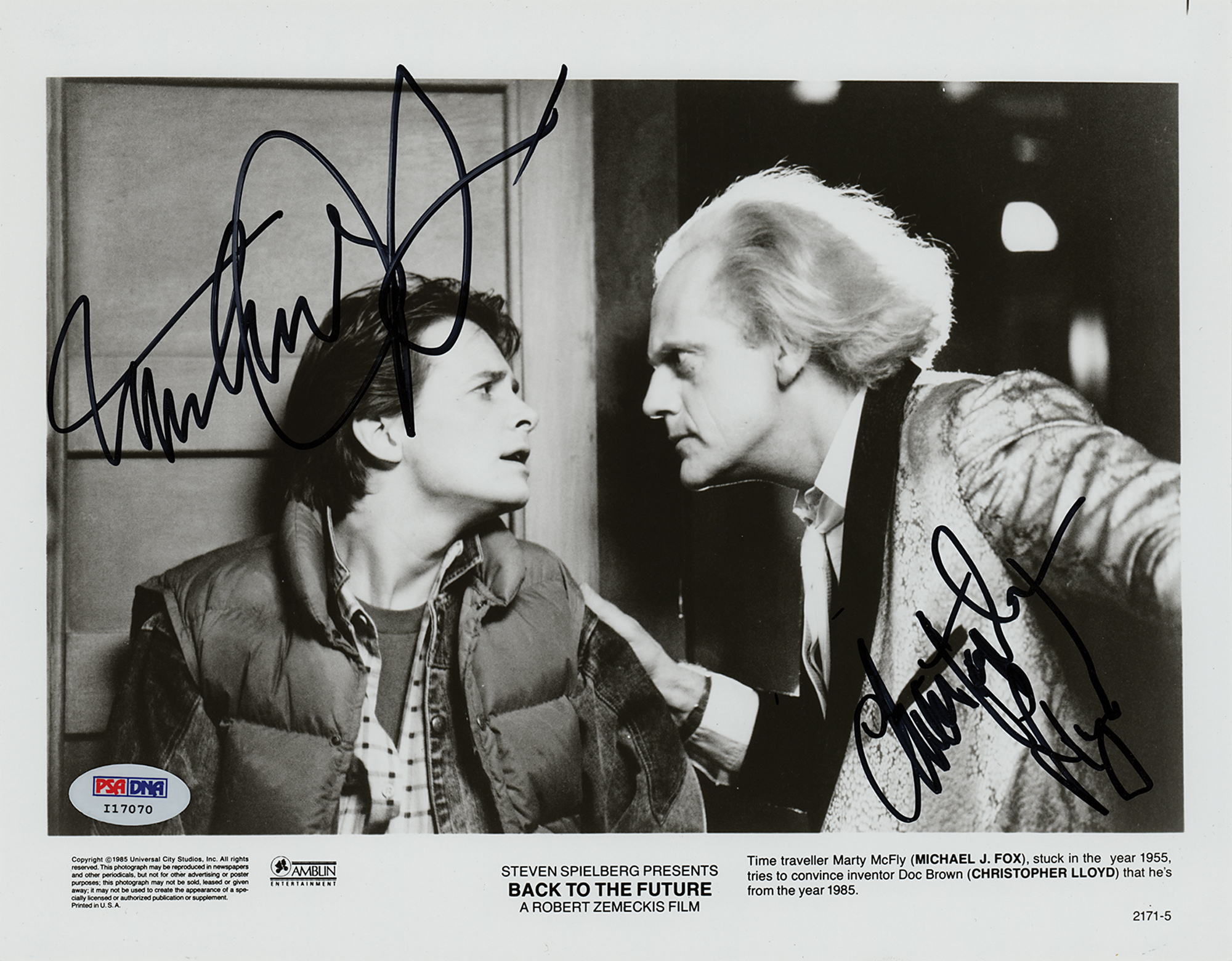 Lot #1712 Michael J. Fox and Christopher Lloyd Signed Photograph