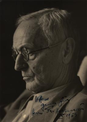 Lot #1546 Hermann Hesse Signed Photograph (with Autograph Letter Signed on reverse) - Image 1