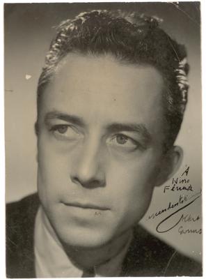 Lot #1495 Albert Camus Signed Photograph
