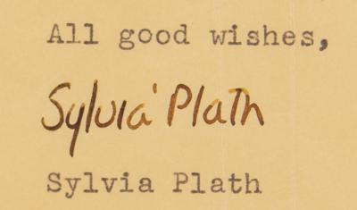 Lot #1509 Sylvia Plath Typed Letter Signed with Poem: 'Lament' - Image 2