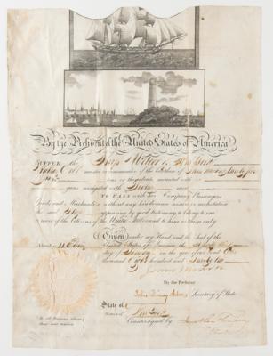 Lot #1002 James Monroe and John Quincy Adams Document Signed as President and Secretary of State