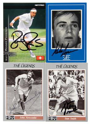 Lot #2003 Tennis Greats (4) Signed Trading Cards