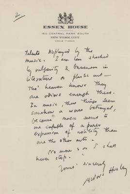 Lot #1507 Aldous Huxley Autograph Letter Signed - Image 3