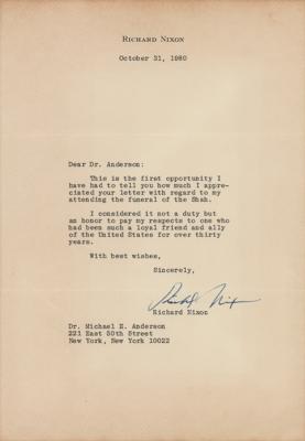 Lot #1054 Richard Nixon Typed Letter Signed