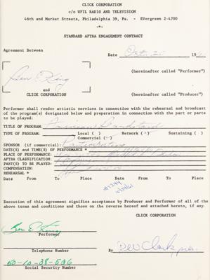 Lot #1637 Ben E. King and Dick Clark Document Signed - Image 2