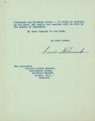 Lot #1011 Franklin D. Roosevelt Typed Letter Signed as President - Image 2