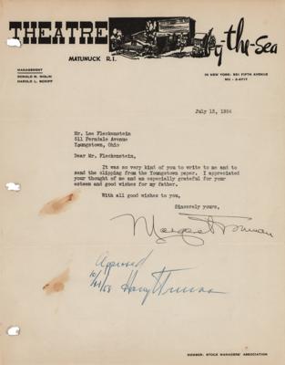 Lot #1069 Harry and Margaret Truman Signatures