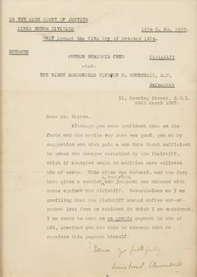 Lot #1104 Winston Churchill Typed Letter Signed