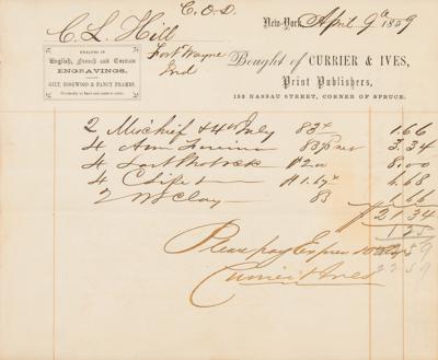 Lot #1309 Currier and Ives Document - Image 2