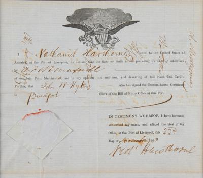 Lot #1545 Nathaniel Hawthorne Document Signed - Image 2