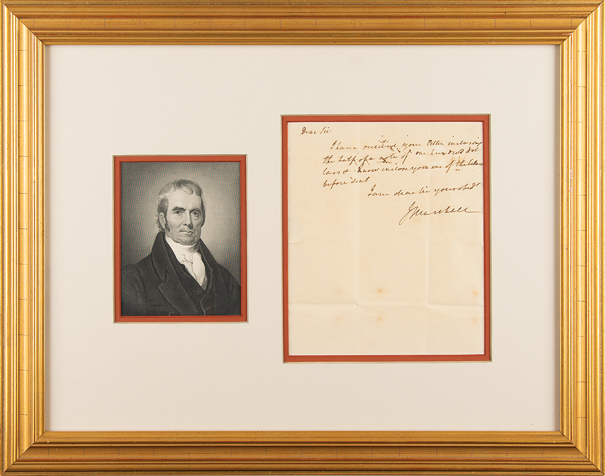 Lot #1086 John Marshall Autograph Letter Signed