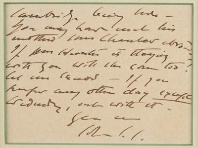 Lot #1319 John Singer Sargent Autograph Letter Signed - Image 2