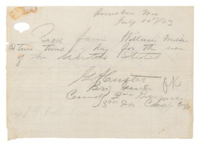 Lot #1239 George A. Custer Autograph Document Signed