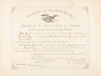 Lot #1008 James A. Garfield Document Signed as President