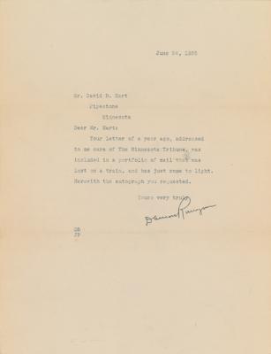 Lot #1566 Damon Runyon Typed Letter Signed