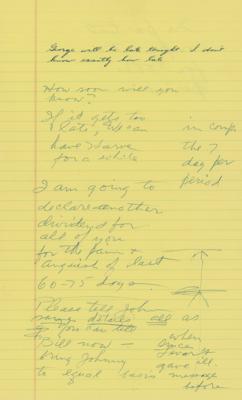 Lot #1088 Howard Hughes Handwritten Notes