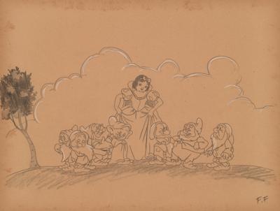 Lot #1341 Frank Follmer concept story drawing for Snow White and the Seven Dwarfs