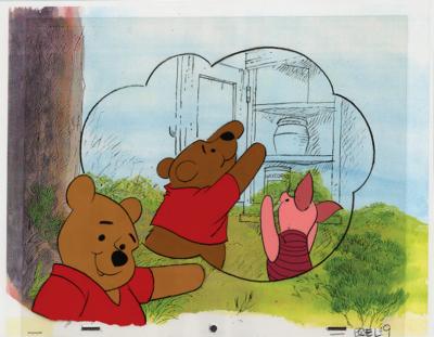 Lot #1459 Winnie the Pooh and Piglet production cel from an educational Disney cartoon - Image 1