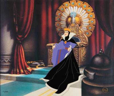 Lot #1386 'The Evil Queen' hand-painted limited edition cel from Snow White - Image 1