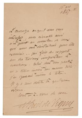 Lot #1578 Alfred de Vigny Autograph Letter Signed - Image 1