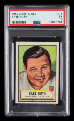 Lot #1785 1952 Topps Look 'N See #15 Babe Ruth PSA EX 5