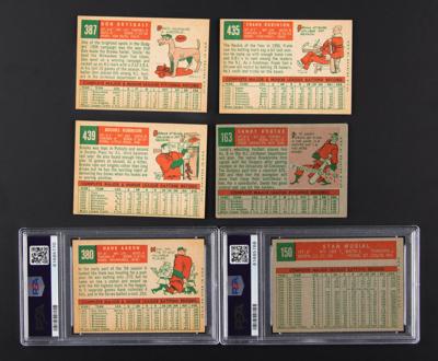 Lot #1831 1959 Topps Baseball Lot of (6) HOFers with Aaron, Musial, and Koufax - Image 2
