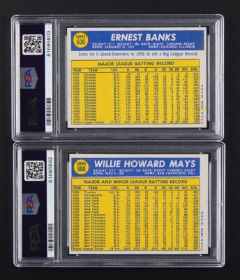 Lot #1842 1970 Topps #600 Willie Mays and #630 Ernie Banks - Both PSA Graded - Image 2