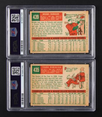 Lot #1829 1959 Topps Baseball #435 Frank Robinson and #439 Brooks Robinson - Both PSA NM-MT 8 - Image 2