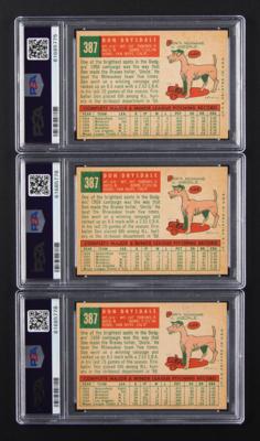 Lot #1835 1959 Topps Lot of (3) #387 Don Drysdale - All PSA NM-MT 8 - Image 2