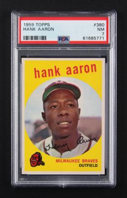 Lot #1826 1959 Topps #380 Hank Aaron PSA NM 7 - Image 1