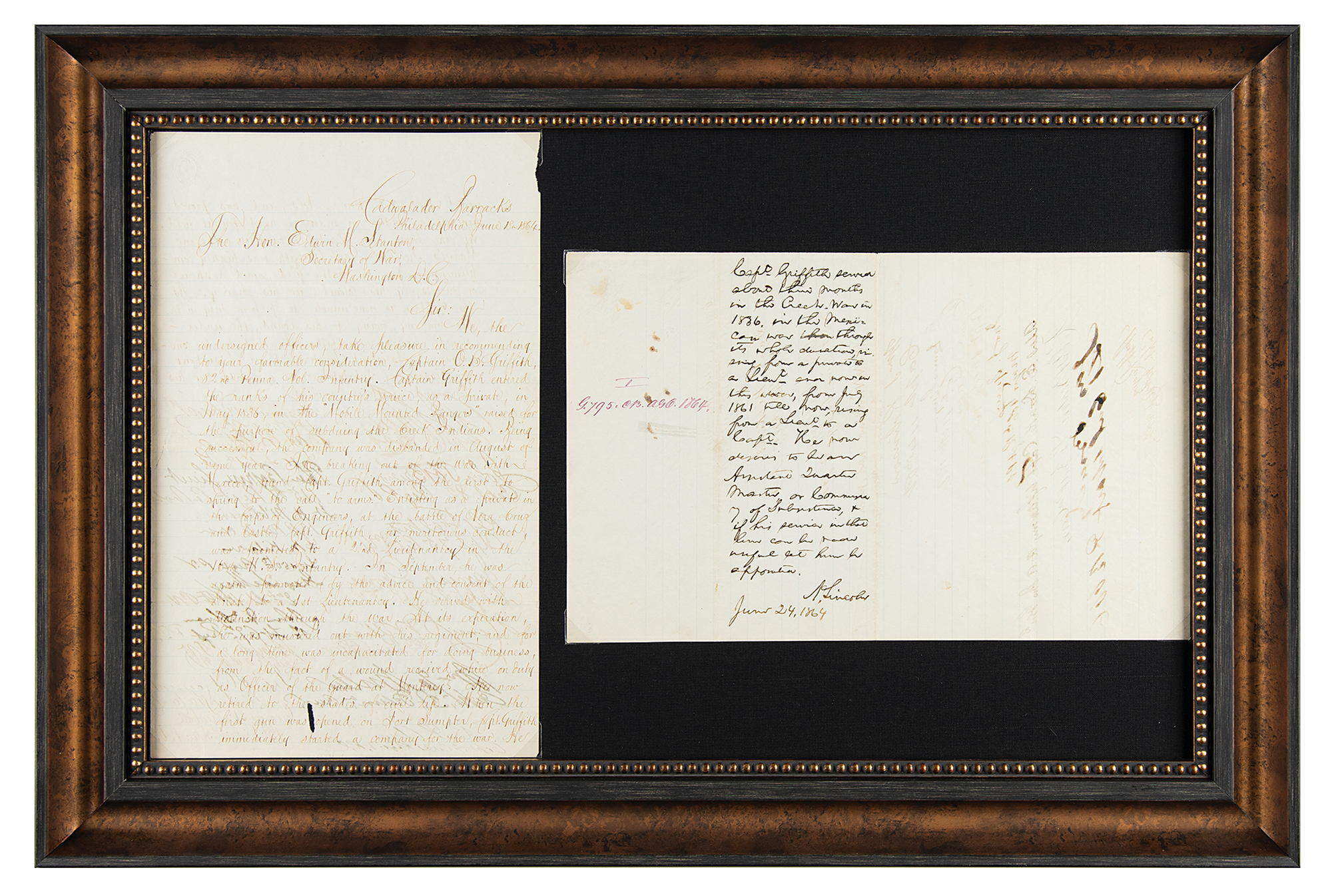 Lot #1006 Abraham Lincoln Autograph Endorsement Signed as President