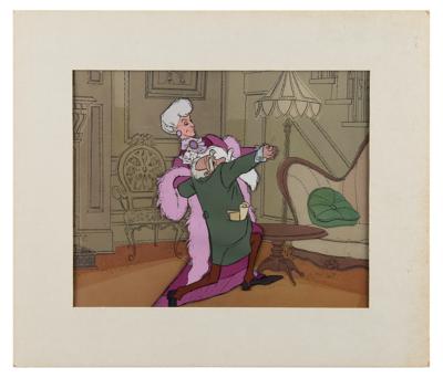 Lot #1466 Madame Bonfamille and Georges Hautecourt production cel from The Aristocats (Art Corner Cel with Original Matting and Gold Seal on Back) - Image 2