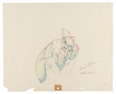 Lot #1452 Frank Thomas and Marc Davis signed production drawing of Captain Hook from Peter Pan - Image 1