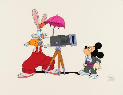 Lot #1460 Mickey Mouse and Roger Rabbit production cel from Mickey's 60th Birthday Special - Image 1