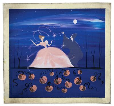 Lot #1389 Mary Blair concept painting of Cinderella and Fairy Godmother from Cinderella - Image 1