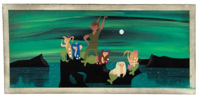 Lot #1392 Mary Blair concept painting of Peter Pan and Mermaids from Peter Pan - Image 1