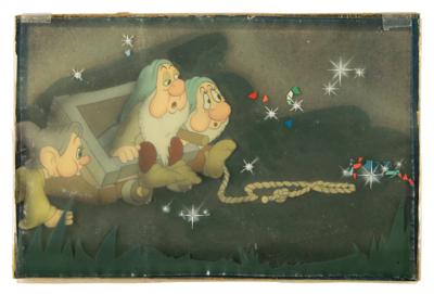 Lot #1332 Sleepy, Dopey, and Bashful production cel from Snow White and the Seven Dwarfs