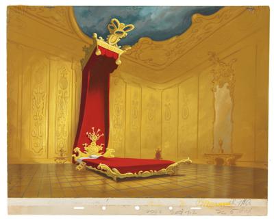 Lot #1363 King's bedroom hand-painted production background from Cinderella
