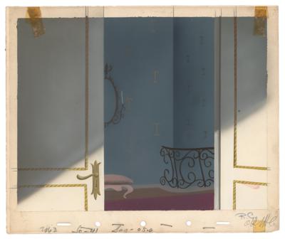 Lot #1364 Lady Tremaine's bedroom door and chateau hallway production background from Cinderella - Image 1